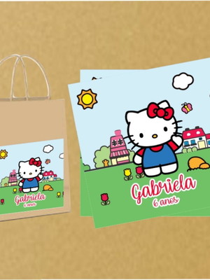 Adesivo para sacola hello kitty