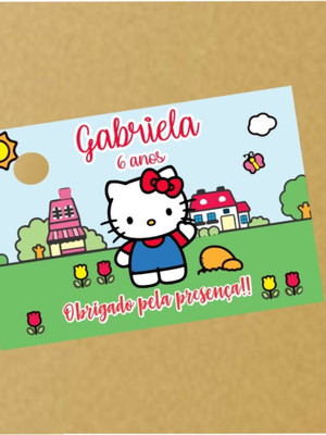 Tag de agradecimento hello kitty