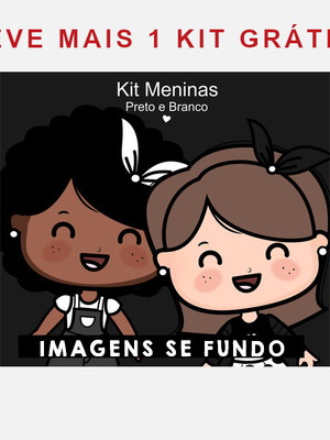 Kit digital menininhas preto e branco figuras