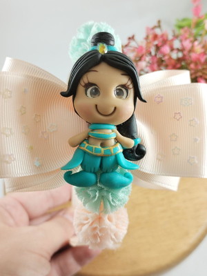 Tiara de cabelo com aplique biscuit princesa jasmine