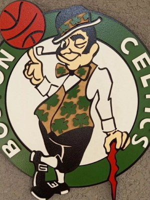 Placa decorativa boston celtics em alto relevo 44cm