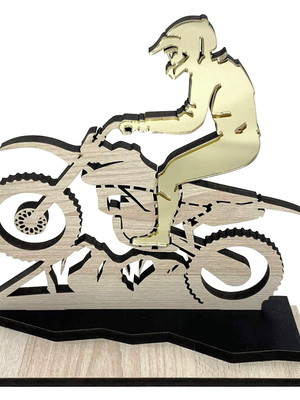 Kit 2 troféus 16 cm mdf motocross 1469