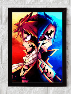 Fairy tail, mangá, nerd, geek, quadro com moldura 33x24cm