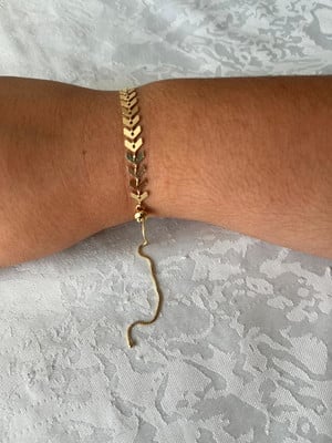 Pulseira dourada escama de peixe (ajustável)