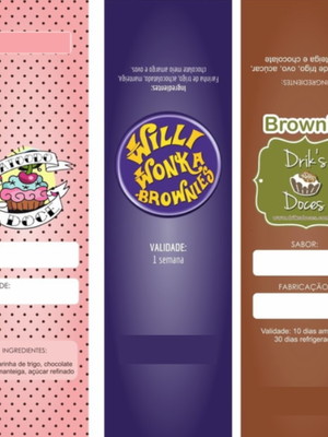 Um cento de cintas para brownie,pao de mel etc personalizad