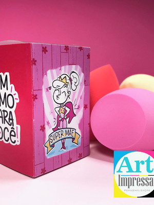 Esponja de maquiagem personalizada dia das mães