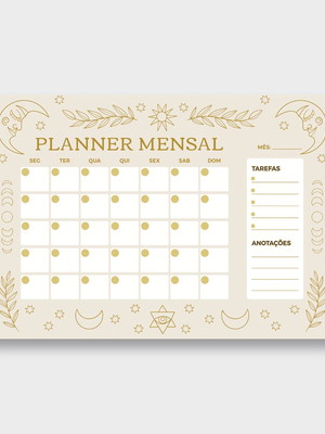 Planner mensal calendário astral diy