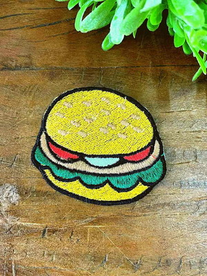 Patch bordado sem termocolante - hamburguer 10 un