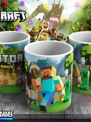 Caneca polímero minecraft