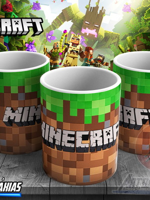 Caneca polímero minecraft