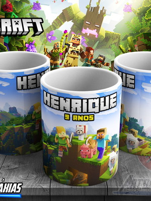 Caneca polímero minecraft