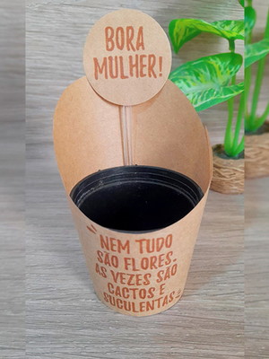Rótulo kraft para vasinhos de cactos e suculentas