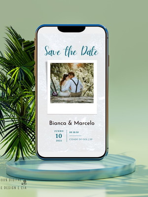 Convite save the date foto personalizada 4 - arte digital