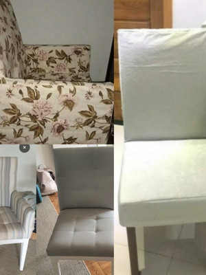 2 capas para poltrona e 4 capas para cadeira em suede