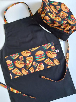 Kit infantil avental e touca do chef