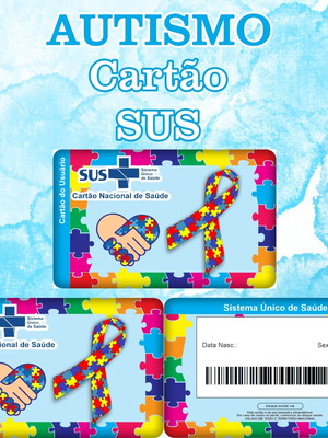 Cartão do sus personalizado autismo