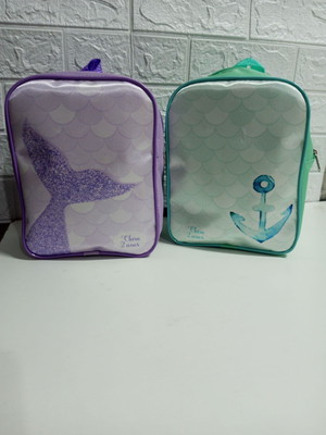 Mochila quadrada tamanho m sereia glamour