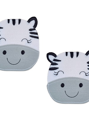 Zebra patch aplique bordado termocolante - kit 2 pç