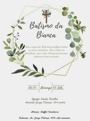 Convite de batizado