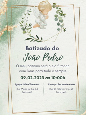 Convite de batismo virtual