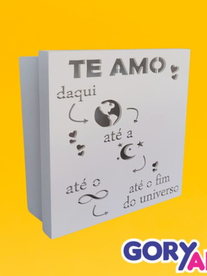Caixa com arabesco mdf (17x17) te amo daqui até a lua