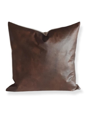 Capa de almofada eco couro ocre e algodão