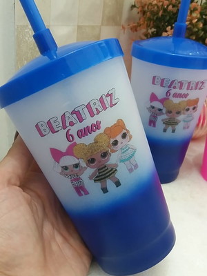 Shake twister 500 ml degradê personalizado com led