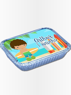 Adesivo para tampa de marmitinha 250g festa praia