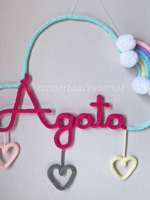 Porta maternidade tricotin ágata + chuva de amor + arco íris