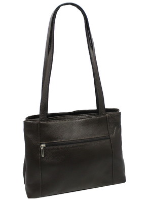 Bolsa de couro ombro feminina duas divisões bls334