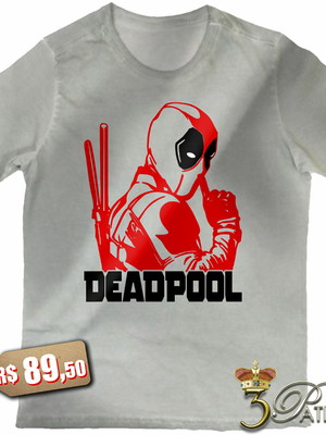 Camiseta deadpool em 100% algodão premium estonado