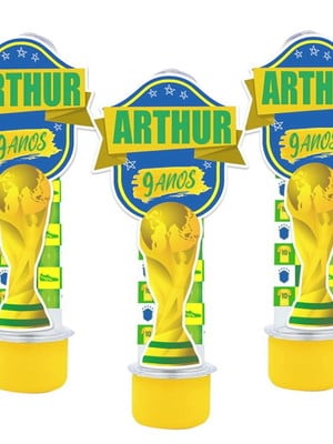 Tubete futebol com aplique 3d