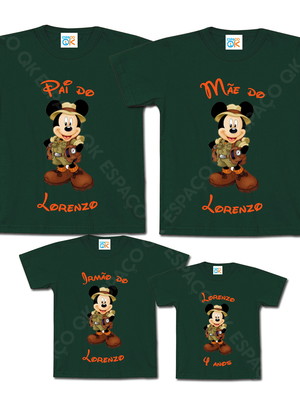 Kit familia mickey safari com 4