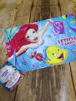 Quebra cabeça personalizado pequena sereia ariel