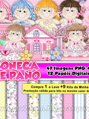 Kit digital boneca de pano 1
