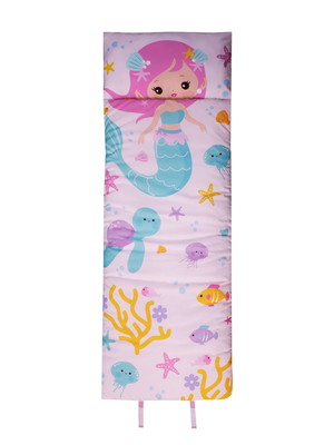 Saco de dormir infantil mini cama médio com zíper sereia