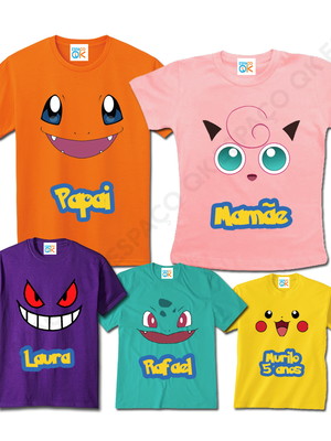 Kit família pokemon face personalizado com 5