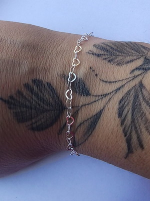 Pulseira elo coração (p) - prata 925