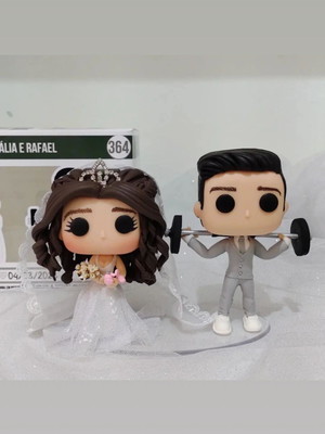 Funko pop personalizado casal com caixa personalizada