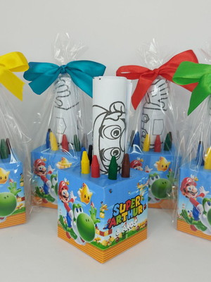 Kit colorir cubo super mário