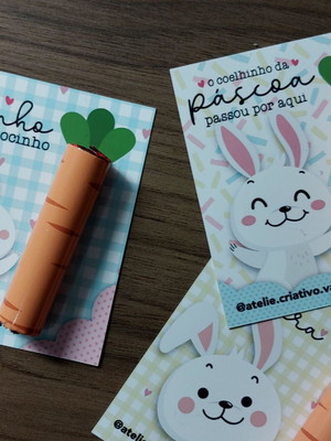 Card com chocolate batom páscoa