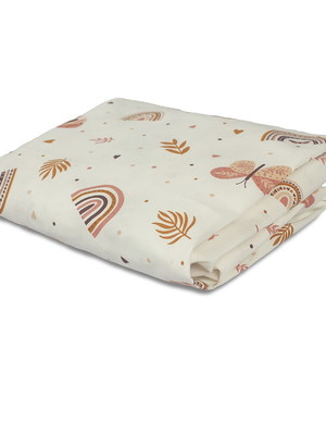 Lençol avulso com elástico para mini cama - hippie chic