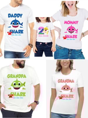 Camiseta personalizada baby shark / kit com 5 camisetas