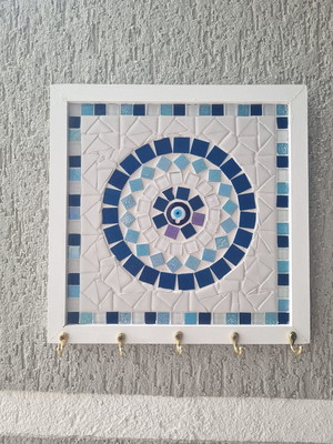 Porta chaves olho grego mosaico