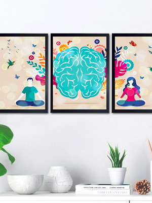 Composição de quadros psicologia terapia saúde mental