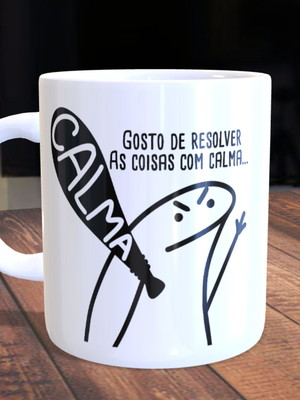 Caneca flork gosto de resolver as coisas com calma