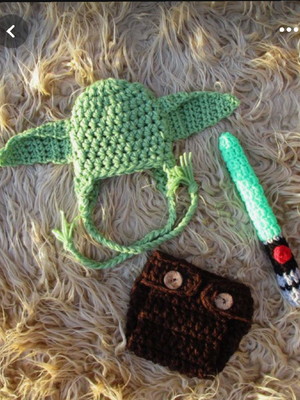 Conjunto mestre yoda newborn croche