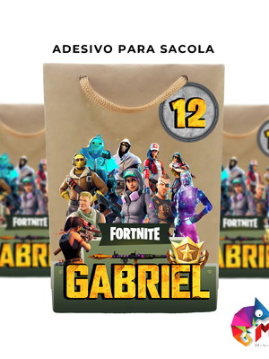 Adesivo para sacola fortnite