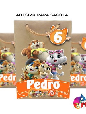 Adesivo para sacola 44 gatos