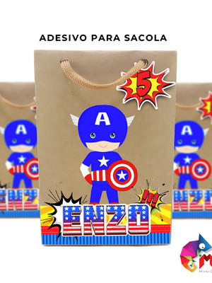 Adesivo para sacola capitão américa